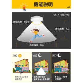 ArcLight Motion Sensor Light, LED Light, Ceiling Light, Small, 1,100 lm, Daylight White, Ceiling Light Fixture, Stylish, Entryway, Kitchen, Washroom, Toilet, Indoor, Outdoor, Energy Saving, Easy