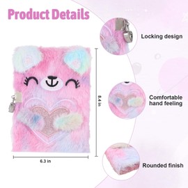 Qiuruoo Bear Diary for Girls with lock and keys, Kids Travel Journal Set with Multi-colored Pens for Writing and Drawing, Birthday Gifts for 6 Year Old Girl（Pink）