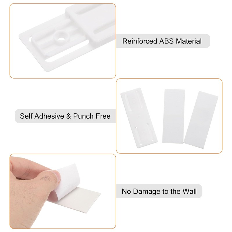 HARFINGTON 10pcs Adhesive Punch-Free Socket Holder, Power Strip Holder, Self-Adhesive