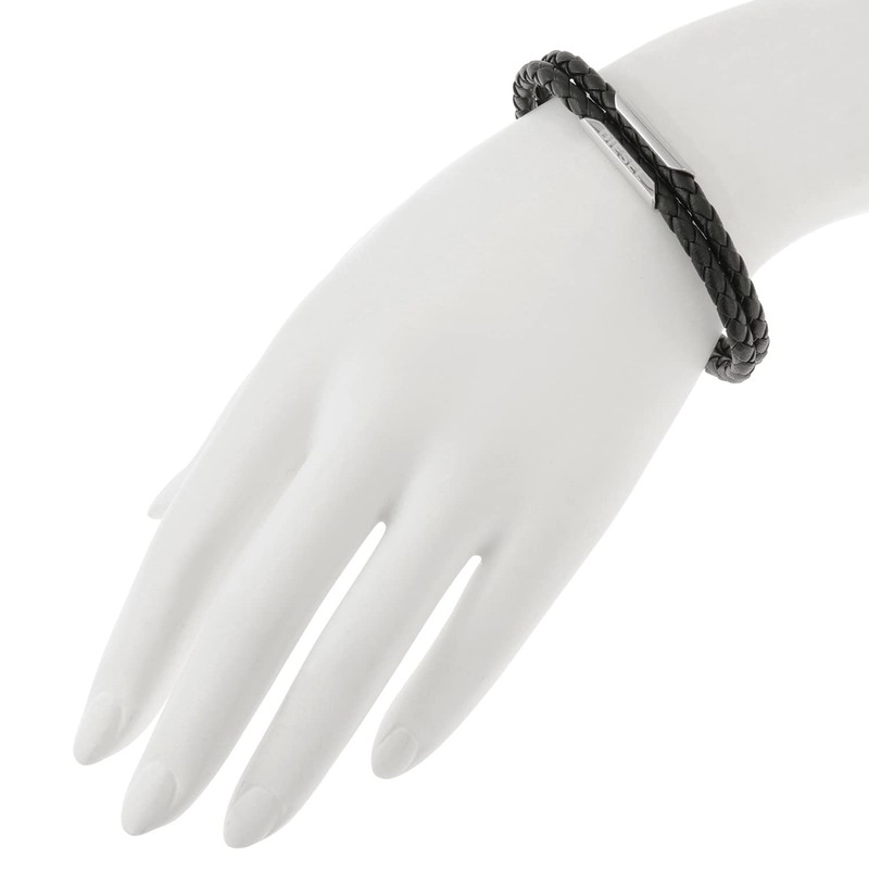 Diesel Braided Leather 2-Strand Bracelet