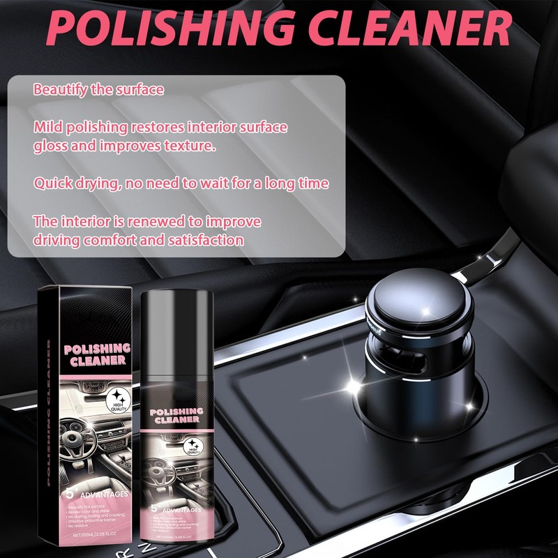 KEBEGE Polishing Cleaner,Car Interior Cleaner, Interior Detail Spray, Cleaning、Decontamination, Interior
