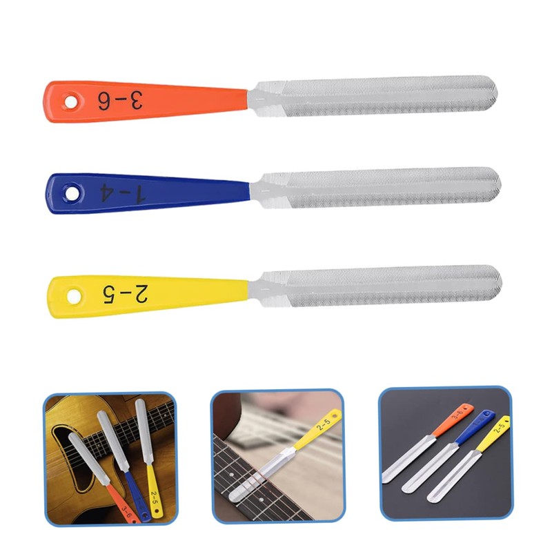 Kisangel 3-Piece Guitar Fingerboard Nut File Set Professional Luthier Tool