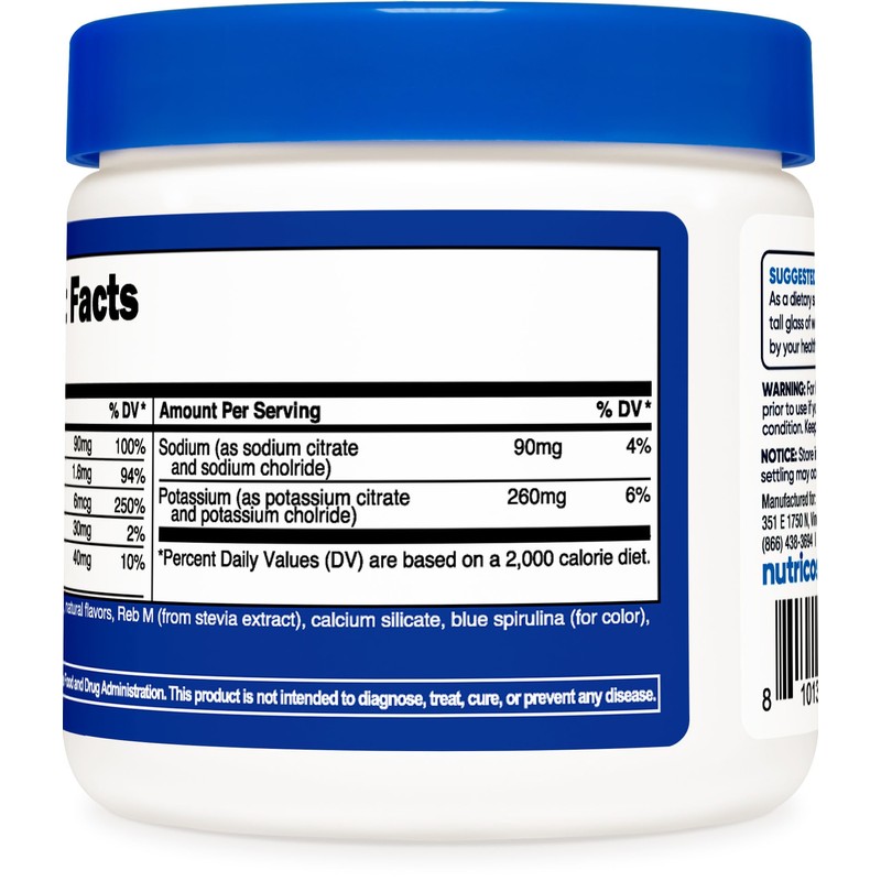 Nutricost Electrolyte Complex Powder (60 Servings, Blue Raspberry) - Hydration
