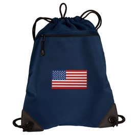 BROAD BAY USA Flag Drawstring Backpack American Flag Cinch Bag - UNIQUE MESH & M