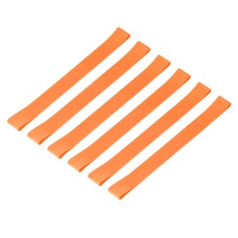 YOKIVE 6 Pcs Towel Bands, Silicone Elastic Stretchable Rubber Towel Chair Clips Bands Accessories, Great for Beach Cruise Pool Chairs (Orange, 10x1-Inch)