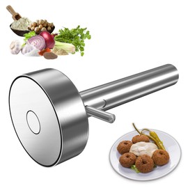 Arazooyi Falafel Scoop With Hole, Stainless Steel Professional Falafel Maker Tool Scoop with Spatula Food Safe and Non-Sticky Stainless-Steel Donuts Sharp Syrian Felafel Maker Mold