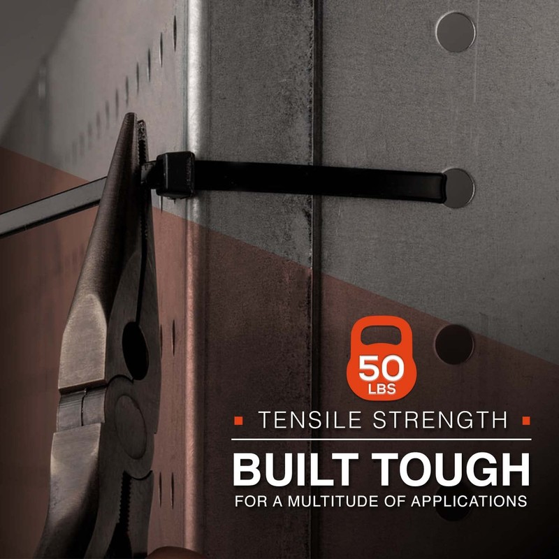 TR Industrial Multi-Purpose UV Resistant Black Cable Ties, 12 inches,