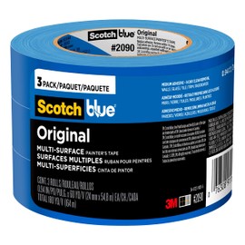 ScotchBlue Original Multi-Surface Painters Tape, 1 Inch Wide (0.94 in. x 60 Yds), 3 Rolls, Blue Paint Tape Protects Surfaces and Removes Easily, Masking for Indoor and Outdoor Use (2090-24EC3)