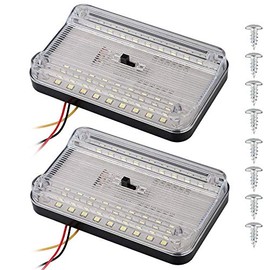 Linkhood 2-pack DC 12V 36 LED Car Truck Vehicle Auto Dome Roof Ceiling Interior Light Lamp White With On/Off Switch for Cars Vans Camper Vans & Taxis