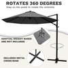 Devoko 10ft Solar LED Patio Umbrella, Round Cantilever Outdoor Umbrella