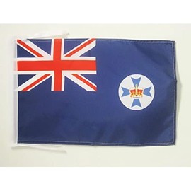 Queensland Flag 18'' x 12'' cords - Australia - Queenslander SMALL flags 30 x 45cm - Banner 18x12 in - AZ FLAG