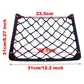 BuxiuGK 2 Pcs Car Storage Net Bag Elastic Storage Net with Plastic Frame with Screws for Car Caravan Motorhome Boat,31x21cm,Black
