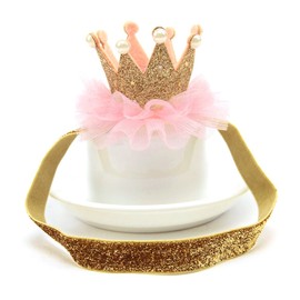 Elesa Miracle Hair Accessories Baby Girl's Gift Box with Shiny Bow Crown Tiara Headband