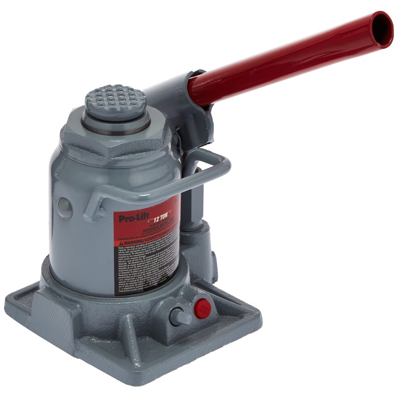 Pro-Lift B-S12D Grey Hydraulic Bottle Jack - 12 Ton Capacity