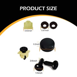 Ferianl 4Set Anti Theft License Plate Screws Kit, M6 (1/4") Tamper Proof License Screws, Stainless Steel Security Screw Accessories, Car Licenses Plate Frame Mounting Bolt Fastener Kit (Black)