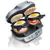 Hamilton Beach Dual Breakfast Sandwich Maker with Timer, Silver (25490)
