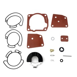 WINGOGO 438996 Carburetor Rebuild Kit with Float Replaces Johnson Evinrude OMC BRP V4 V6 90 100 105 115 150 175 HP Boat Motor Engine Carb repair Parts Sierra 18-7247 0438996 435442 436852 777719