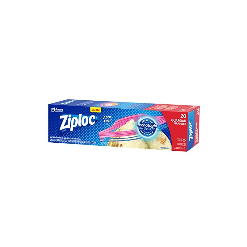 Ziploc Bolsas Herméticas para Guardar, 20 Bolsas