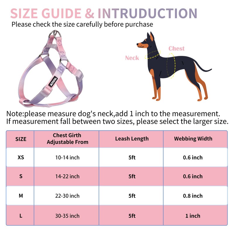 AIITLE Dog Harness and Leash Set - No Pull Pet