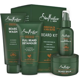 Shea Moisture Complete Beard Kit All Natural Ingredients Maracuja Oil Butter Balm Conditioning Wash Detangler