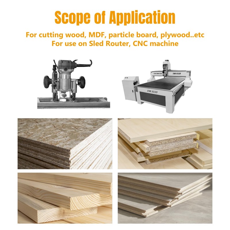POWERTEC Slab Flattening Router Bit, CNC and Surfacing Router Bit