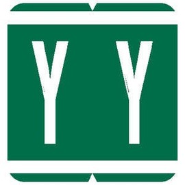 1-5/16"H x 1-1/4"W Dark Green GBS/VRE Compatible 1-5/16" Alpha Label 'Y' (550/Roll) - TBBS-91345