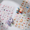 Cute Rabbit Poker Nail Stickers, 5D Cartoon Bunny and Card