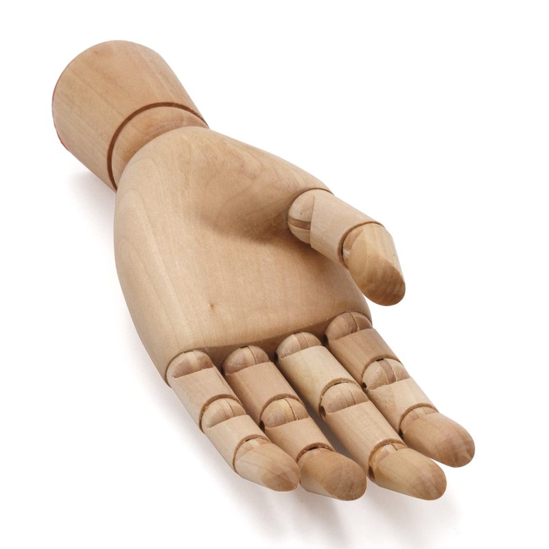 Paintersisters Link Hand, 18 cm Left, Wooden Hand Movable, Model