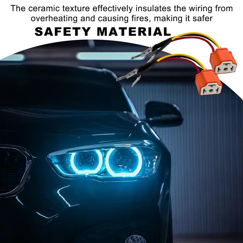 KVAEY 2 PCS H4 9003 HB2 Wiring Harness Headlight Socket,