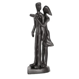 Aoneky Affectionate Couple Art Iron Sculpture, Passionate Love Statue Romantic Metal Ornament Figurine Home & Office Decoration (Behind Hug Kiss)