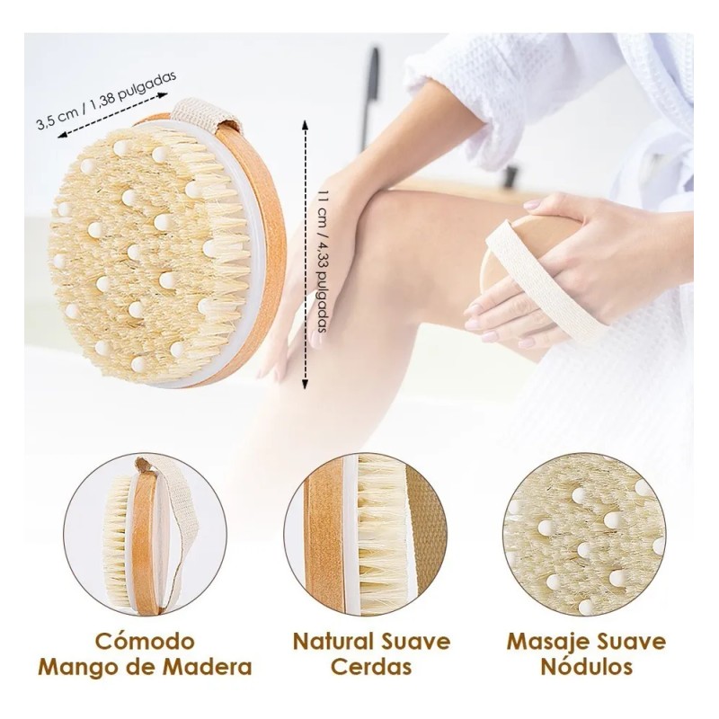 Cepillo De Corporal Facial Masaje Estimula Circulación 3 Pzs