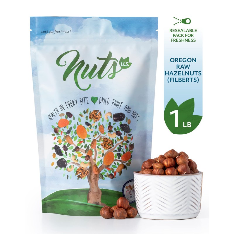 NUTS U.S. - Oregon Hazelnuts (Filberts) | Raw and Unsalted