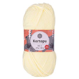 Kartopu NO:1 Polyacrylic Knitting Yarn Anti Pilling Effect Oeko-Tex Certified Wool Choice of Colours K025 Cream 100 g