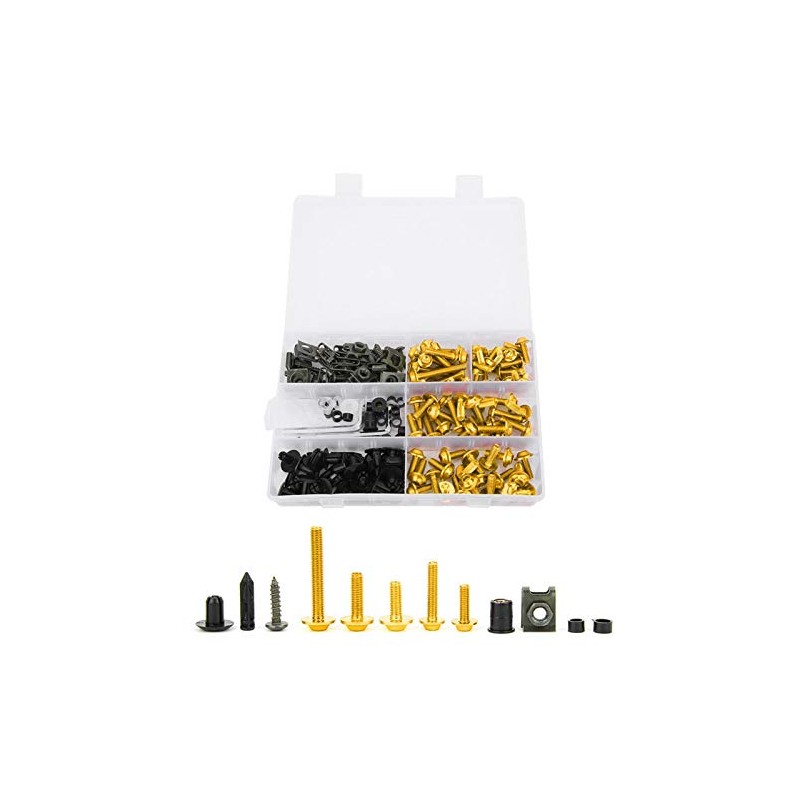 Fairing Bolt Kit,198Pcs/Set Windscreen Fairing Screws M5 M6 Bolts Kit