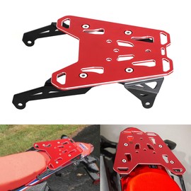 Dirt Bike 3D CNC Multi Behind Rear Luggage Top Cargo Carrier Tail Rack Holder Plate Compatible with CRF300L CRF 300L Rally 2021 2022 2023 2024 2025 (Red)