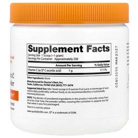 Doctors Best 닥터스 베스트 Q-C 함유 퓨어 순수 비타민C 파우더 분말 250g X 2통 Dr. Best Q-C Containing Pure Pure Vitamin C Powder 250g X 2 Bottles