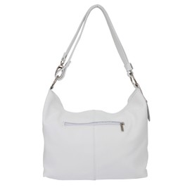 AMBRA Moda Women's Leather Handbag/Shoulder Bag/Cross-Body Hobo Bag, GL005 - White, size: m