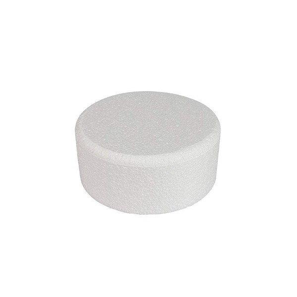 Culpitt 4" x 5" Round Cake Dummy, Bevelled Edge Cake Form, Practice Cake Decorating or Use for Creating Long-Lasting Displays, Smooth Polystyrene
