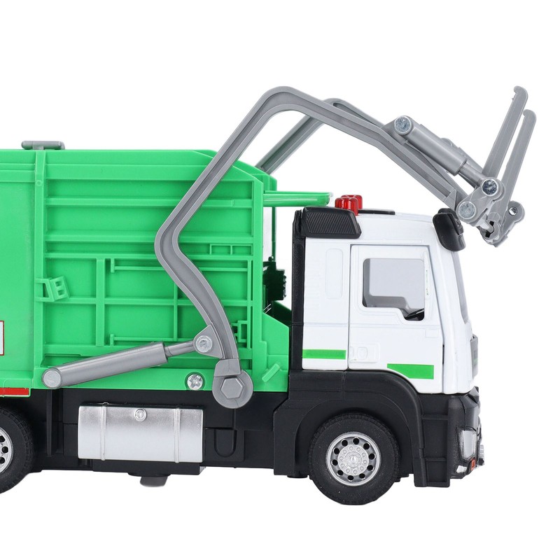 1:32 Garbage Truck Toy with Dumpster 4 Trash Bins Friction