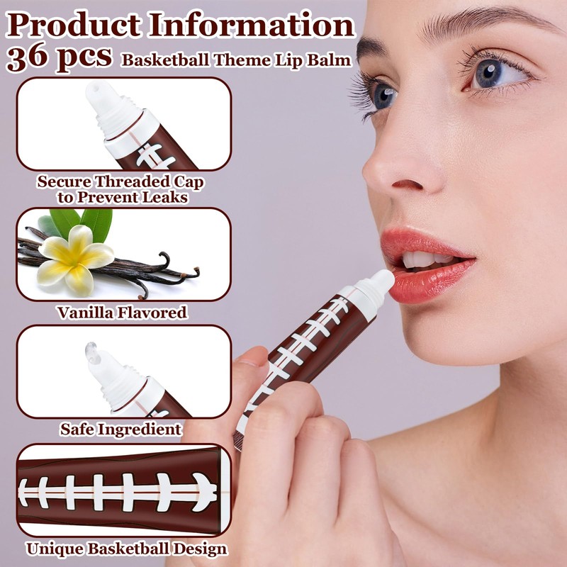 Swiffen 36 Pcs Football Party Favors Bulk Vanilla Rugby Lip