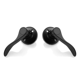 Probrico 4 Pack Dummy Door Lever Wave Style Door Handles Right and Left Hand, Non-Turning Single Side Pull Only Lever Set with Black Finish, for Laundry Room, Hallway, Closet