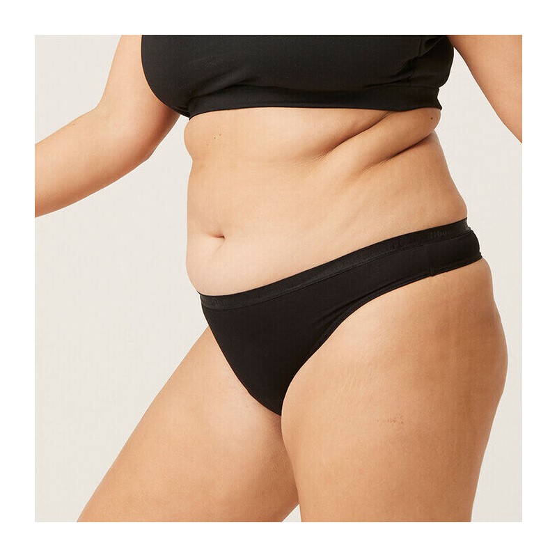 Modibodi Classic Thong Super Light - Black, Size 10