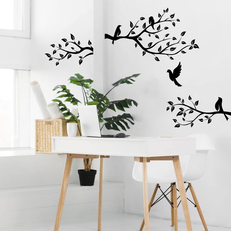 Birds on Branch Vinyl Wall Sticker Living Room Furniture Door