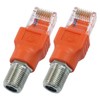 Jiozermi 2 Pcs RF to RJ45 Converter Adapter，Coaxial to Ethernet