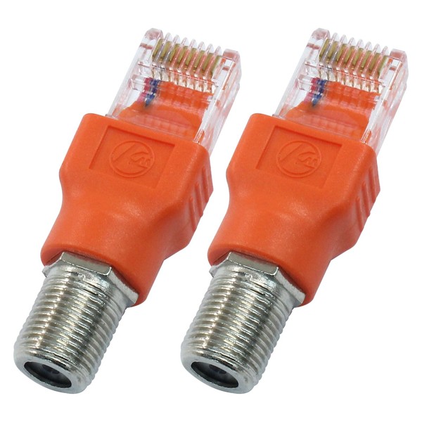 Jiozermi 2 Pcs RF to RJ45 Converter Adapter，Coaxial to Ethernet