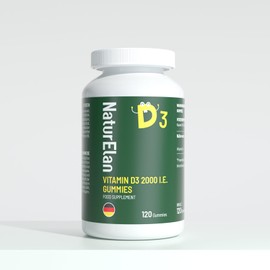 2 PACK Vitamin D3 Gummibärchen -2000I.E,1 Gummi alle 4 Tage, 500IE pro Tagesdosis