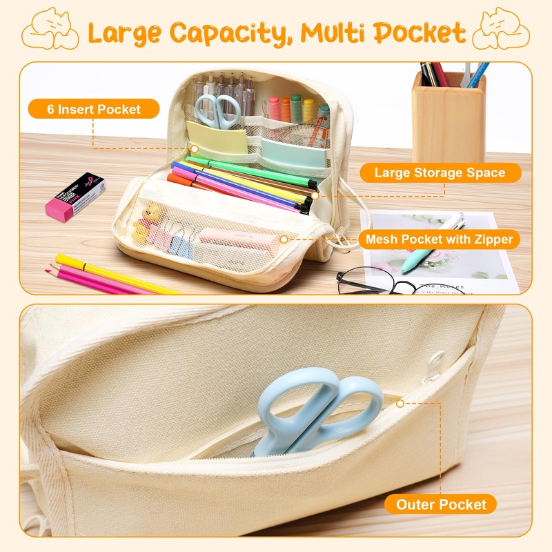 Toplive High Capacity Pencil Case, Large Pencil Pouch Minimalism Pen