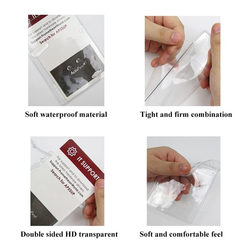 SIOPPKIK Waterproof ID Card Sleeves with Lanyard, Transparent PVC ID