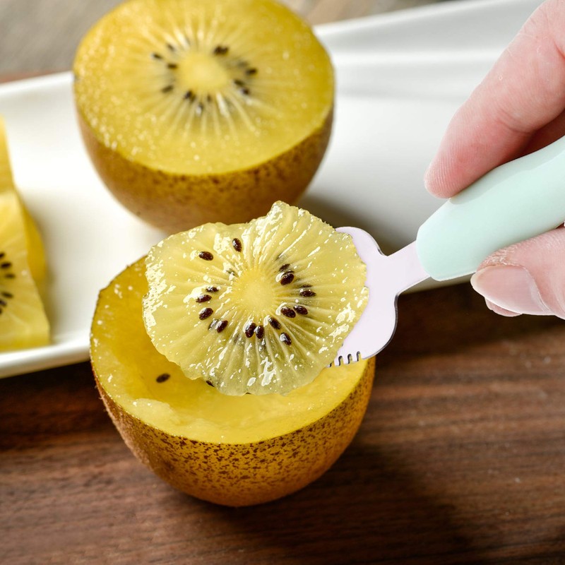 2pcs Food Scraper Spoon Silicone Feeding Spoons Double Head Fruit