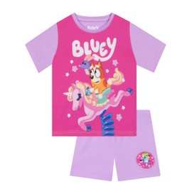 Bluey Pyjamas, Bingo Short Sleeve Girls Pyjamas, Summer Short Pjs For Girls, Purple 2-3 Years